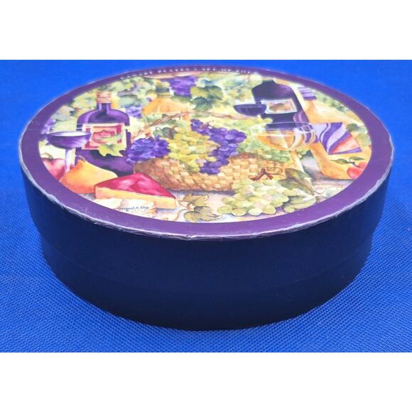 SBCD Deborah K Ellis Porcelain Canape Plates Wine Grapes 6" Set of 4 - Picture 1 of 11